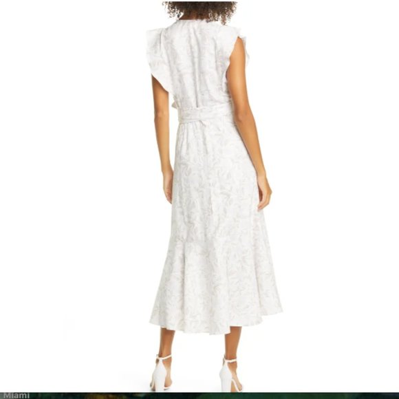 Rebecca Taylor Zadie Cotton Wrap Ruffle Dress 16 - Picture 9 of 9